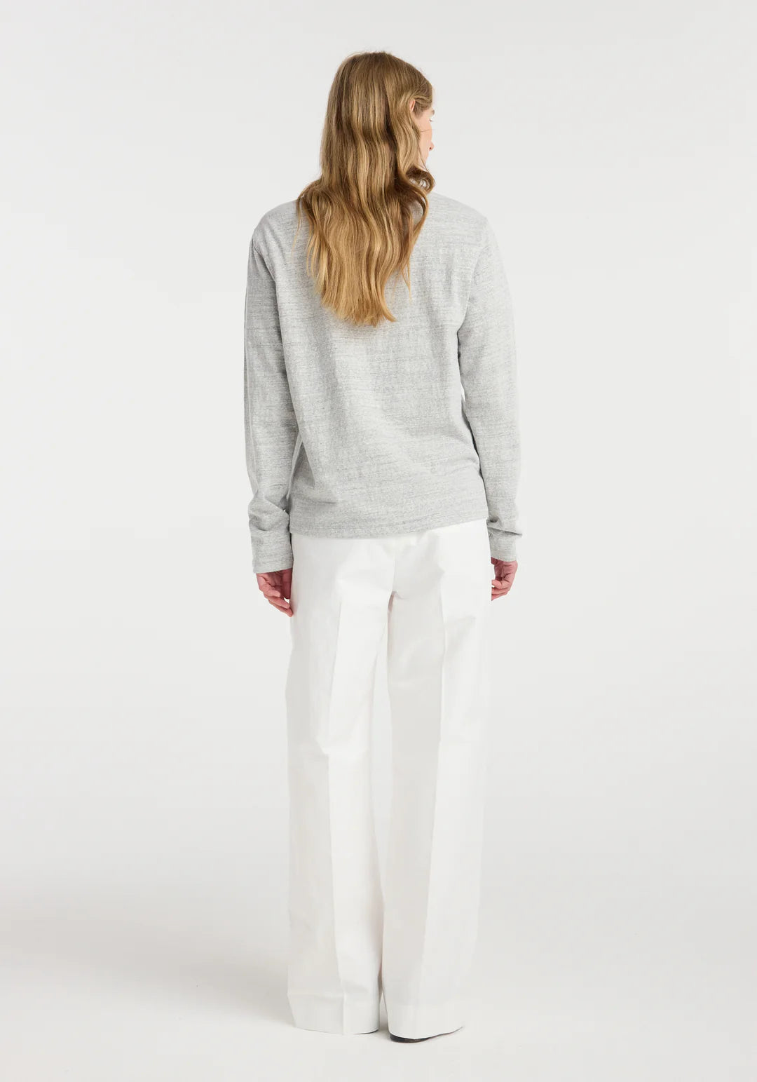japanese mouliné jersey long sleeve: grey mouliné