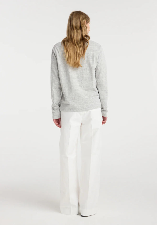 japanese mouliné jersey long sleeve: grey mouliné