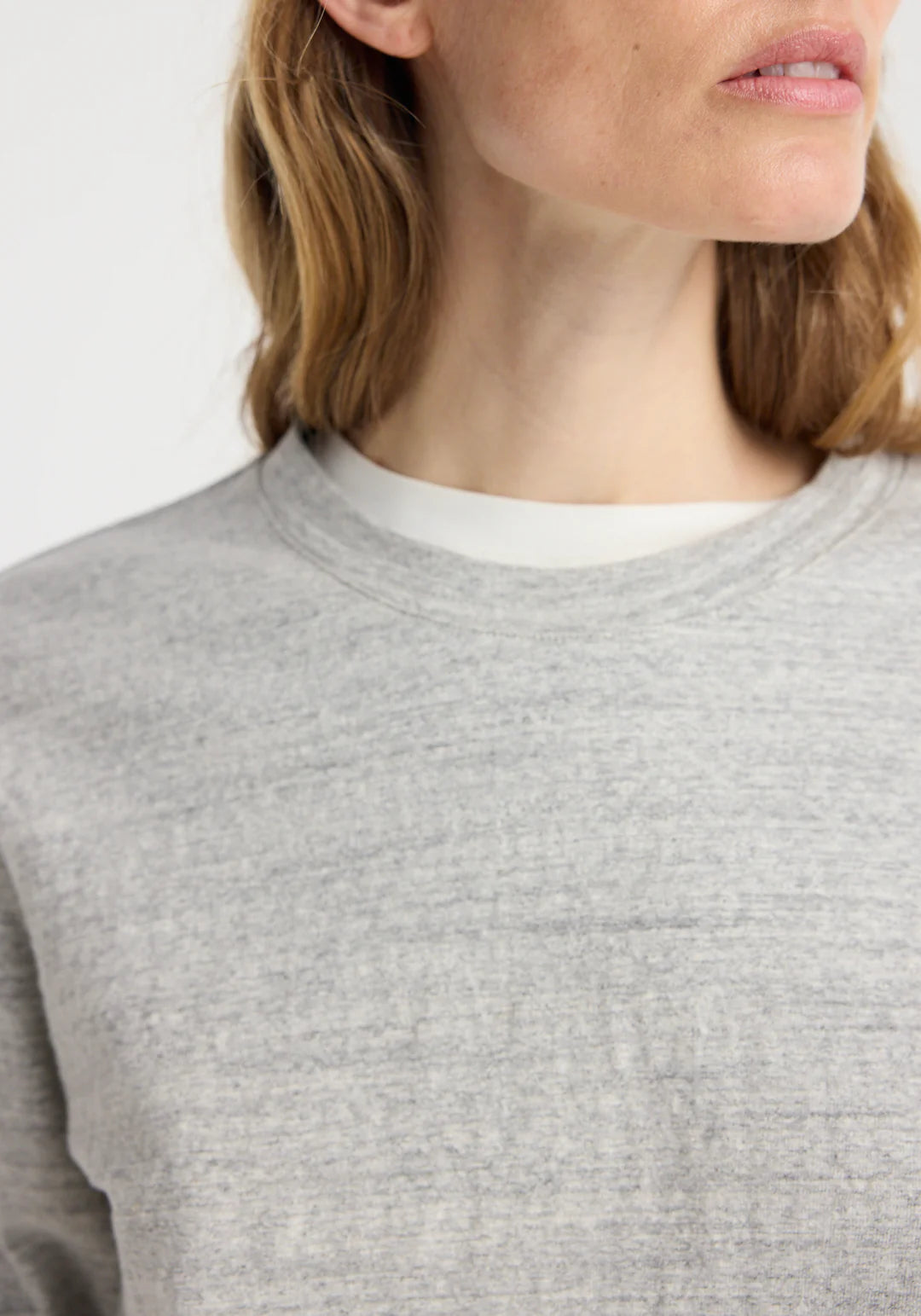 japanese mouliné jersey long sleeve: grey mouliné