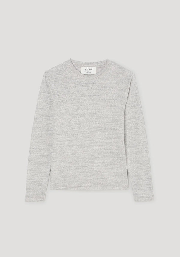 japanese mouliné jersey long sleeve: grey mouliné
