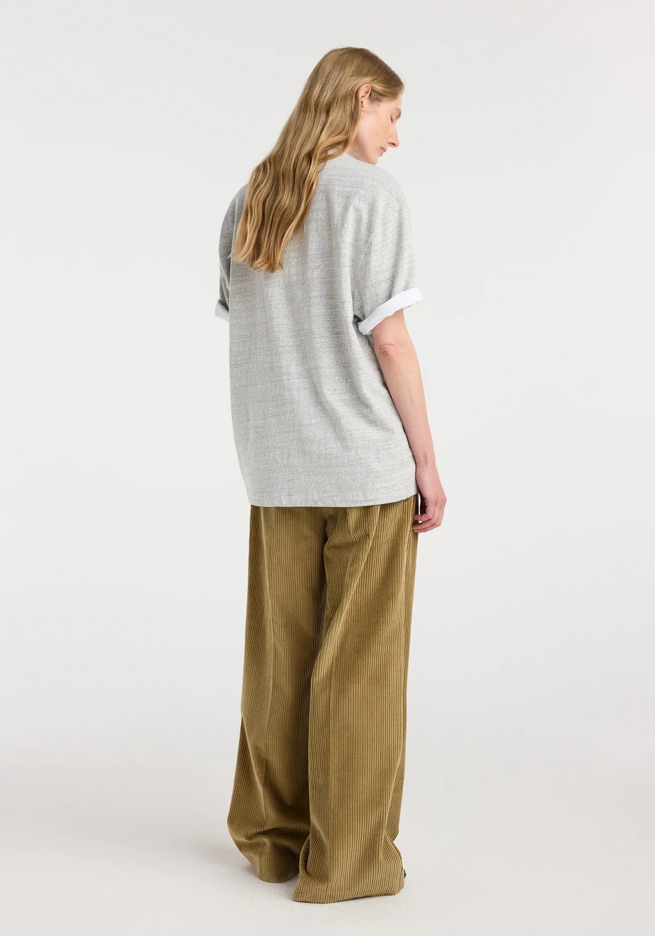 japanese mouliné jersey t-shirt: grey mouliné