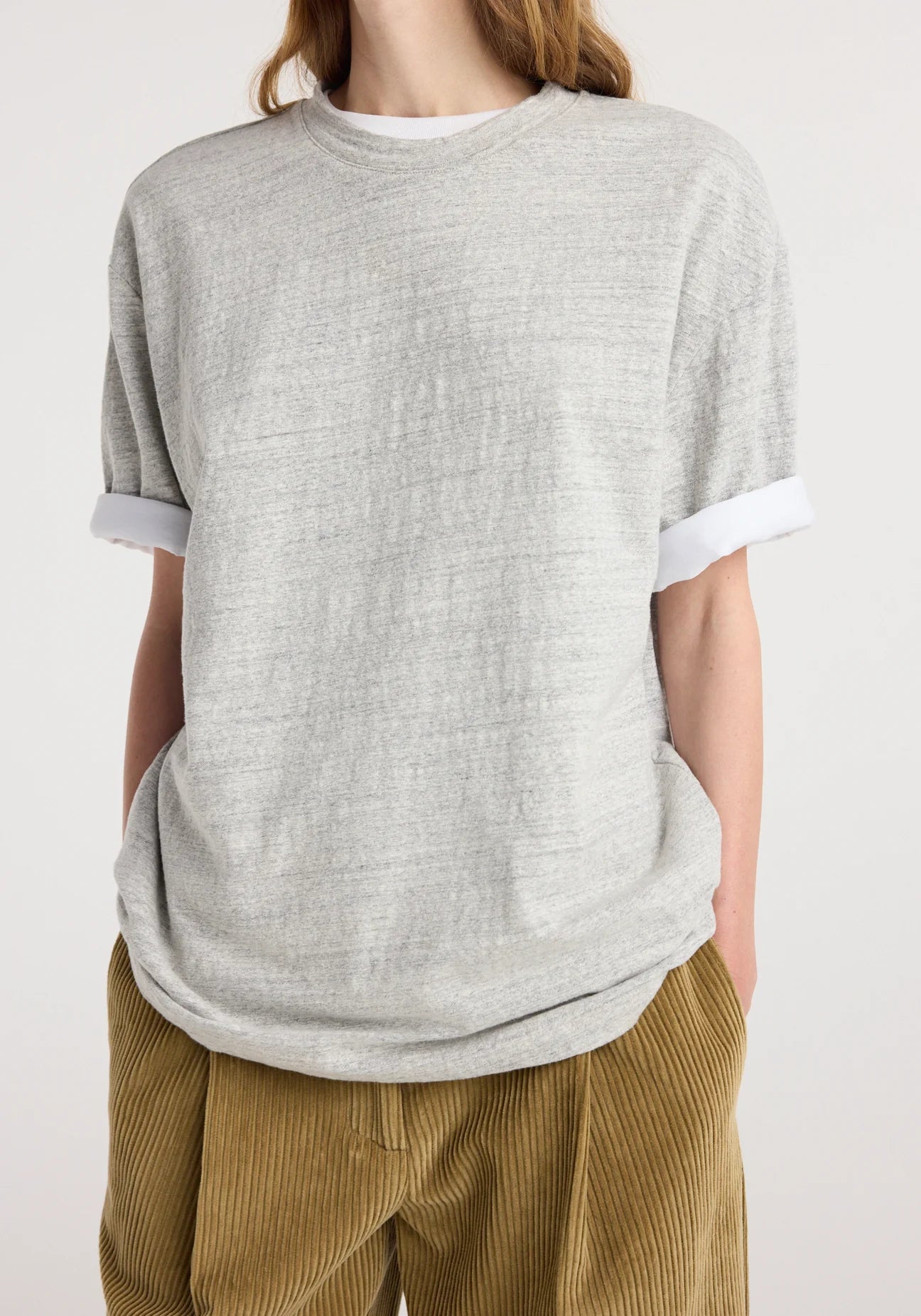japanese mouliné jersey t-shirt: grey mouliné