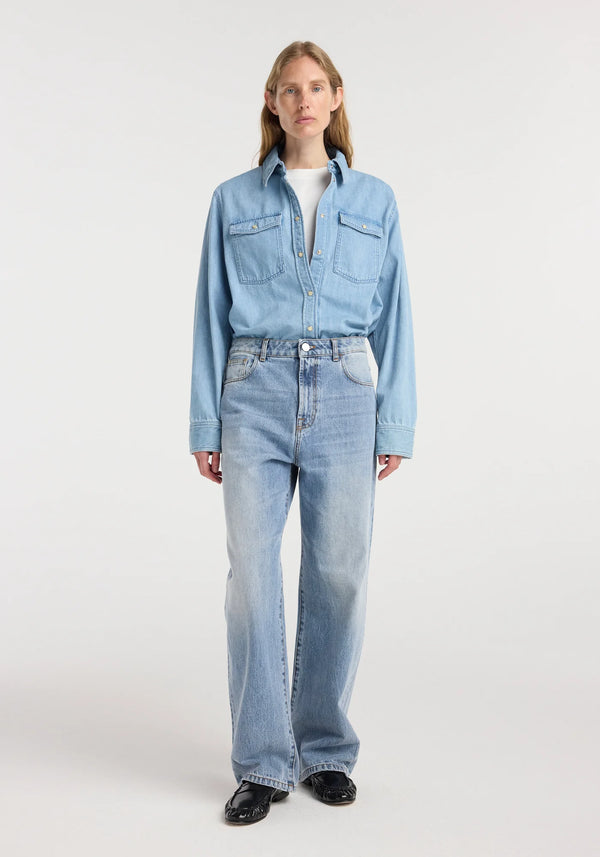 baggy fit denim: classic blue