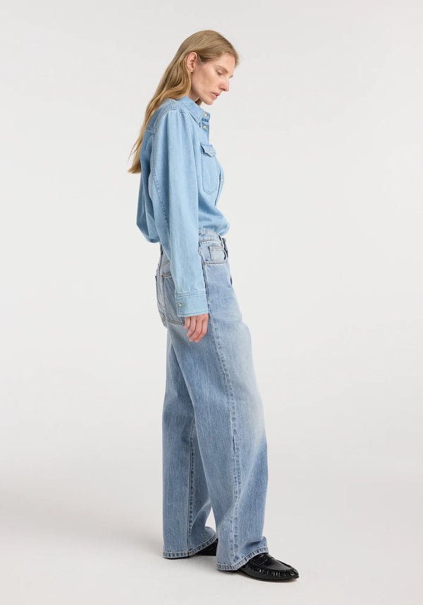 baggy fit denim: classic blue