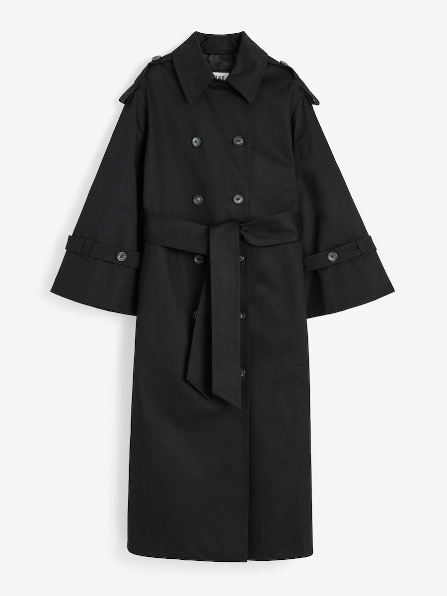 ALAYA TRENCH COAT: BLACK