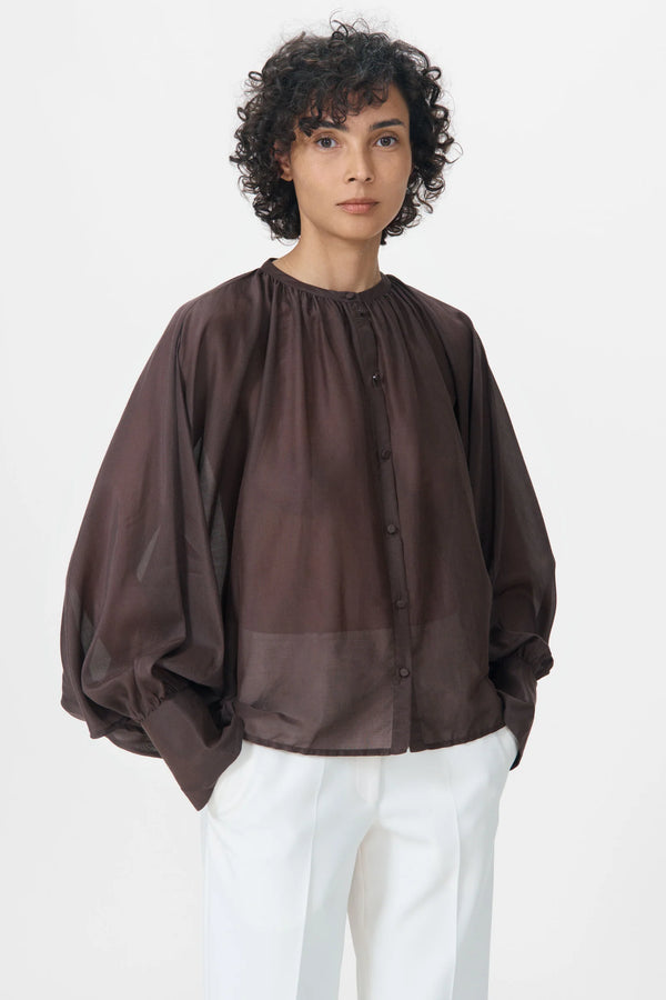 ALLONA BLOUSE: CHESTNUT