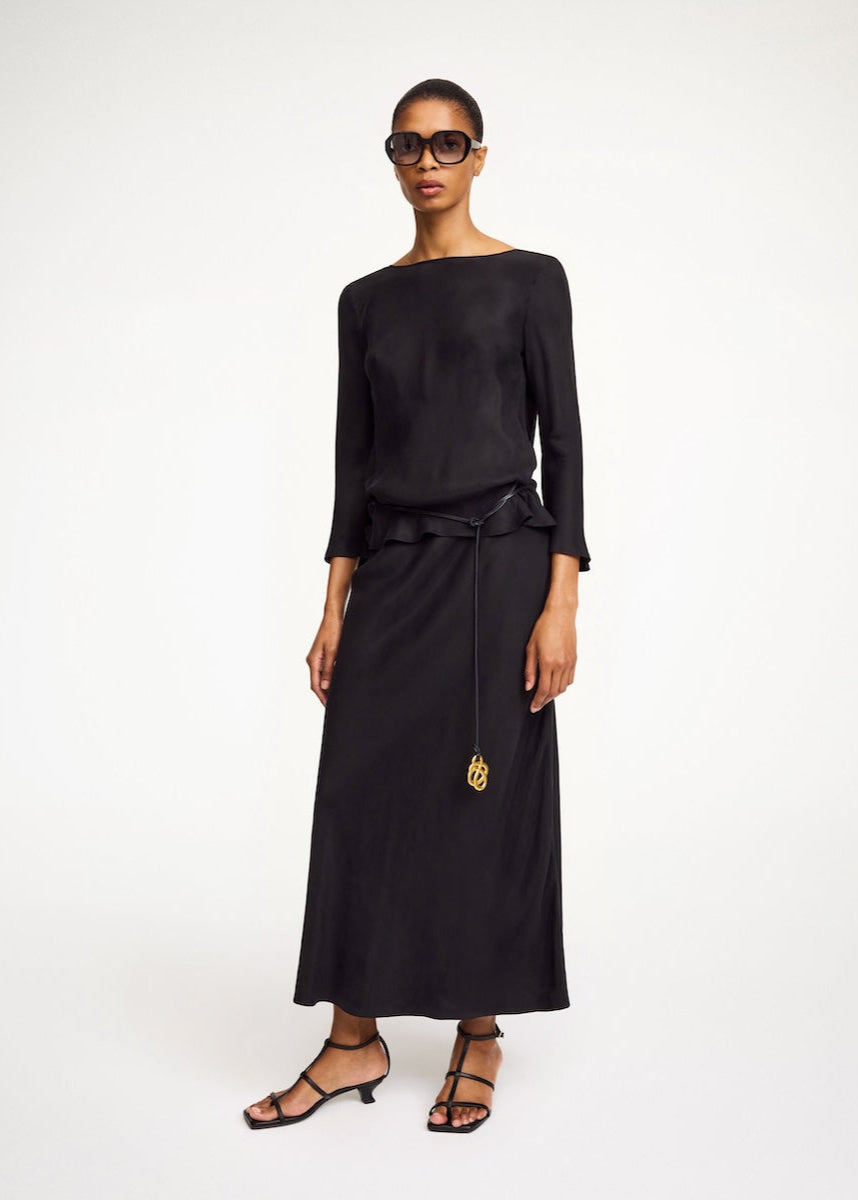 BARBARA MAXI SKIRT: BLACK