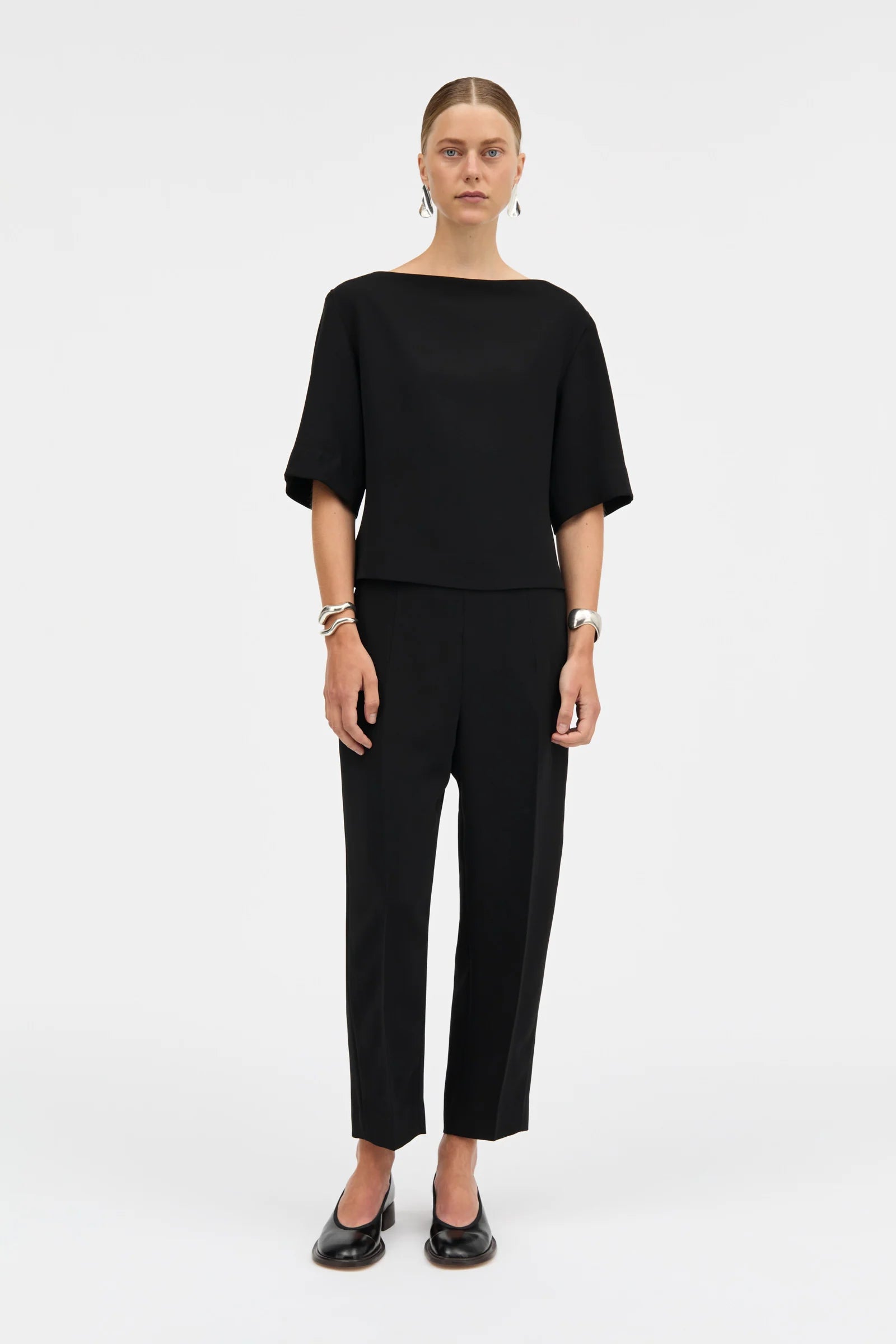 Beyla Crepe Georgette Blouse: Black