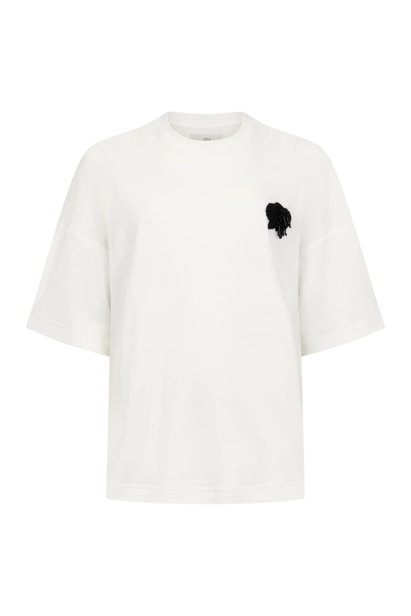 Beaded Orchid T-Shirt Cotton: White