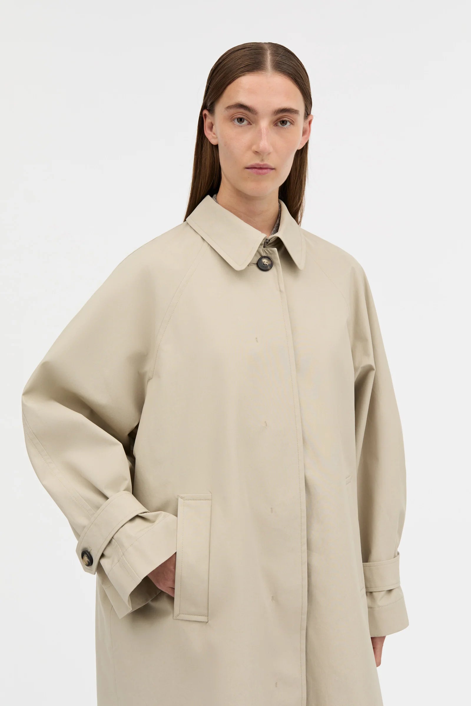 Caro Half Panama Coat: Sand