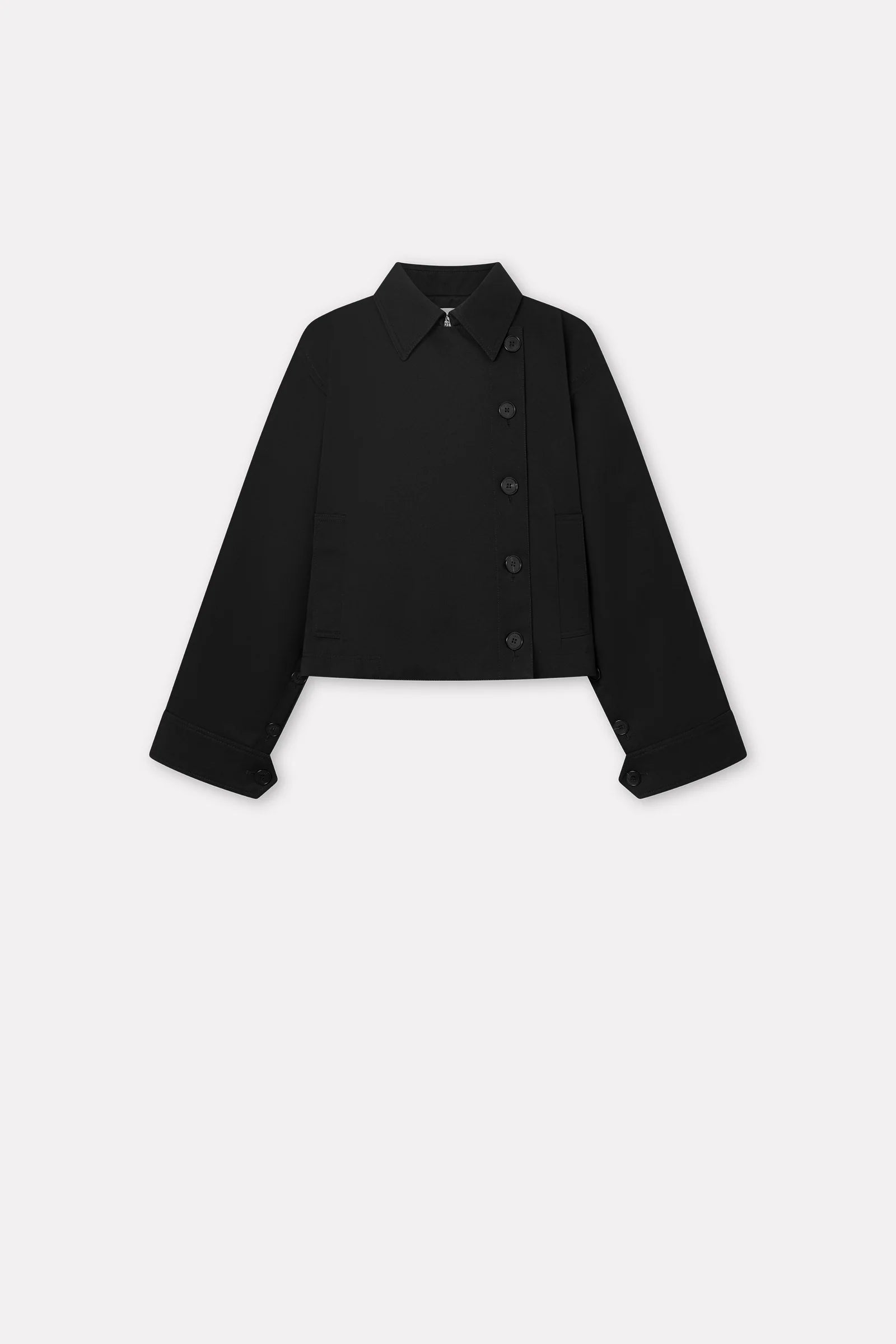 Calypso Bonded Cotton Jacket: Black