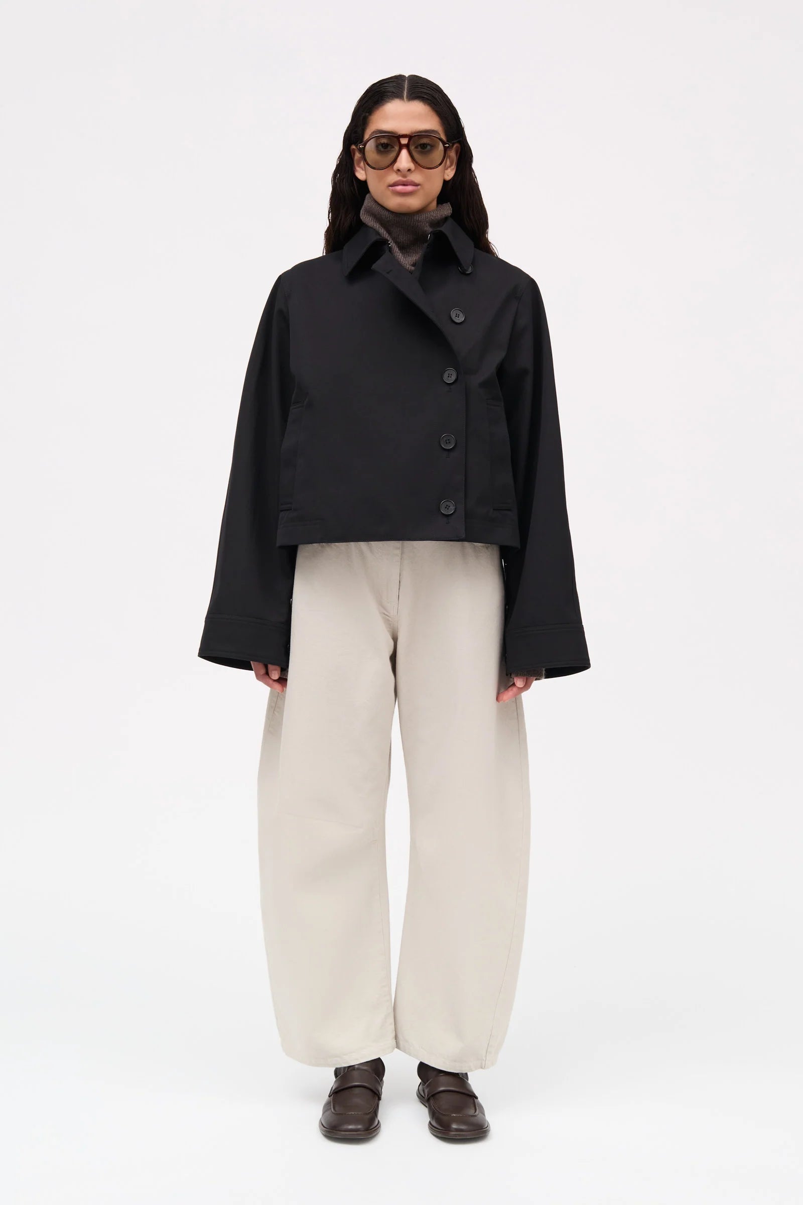 Calypso Bonded Cotton Jacket: Black