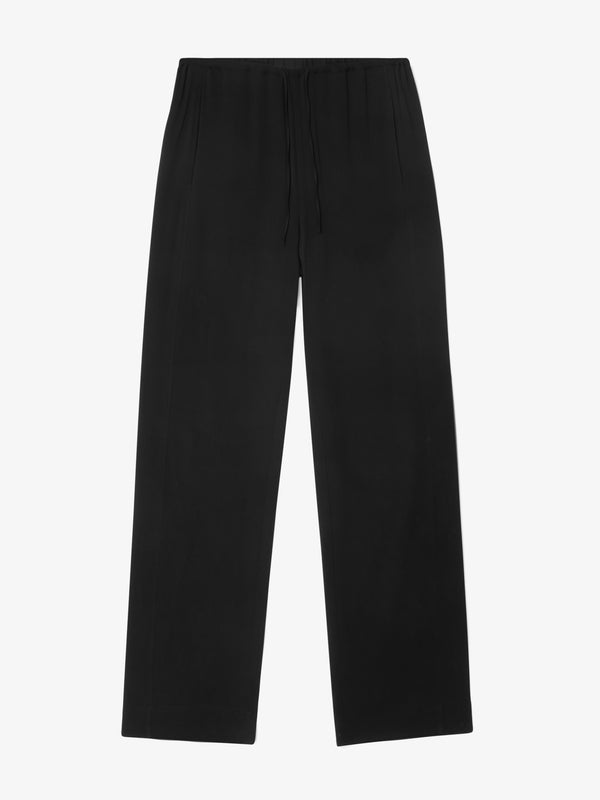 DRAWSTRING WIDE LEG TROUSER : BLACK