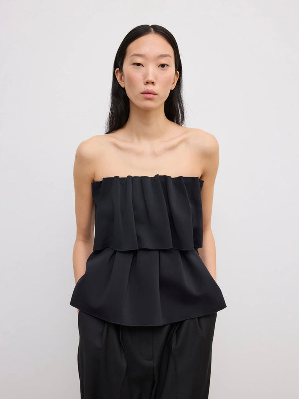 Sculpted tube top: black