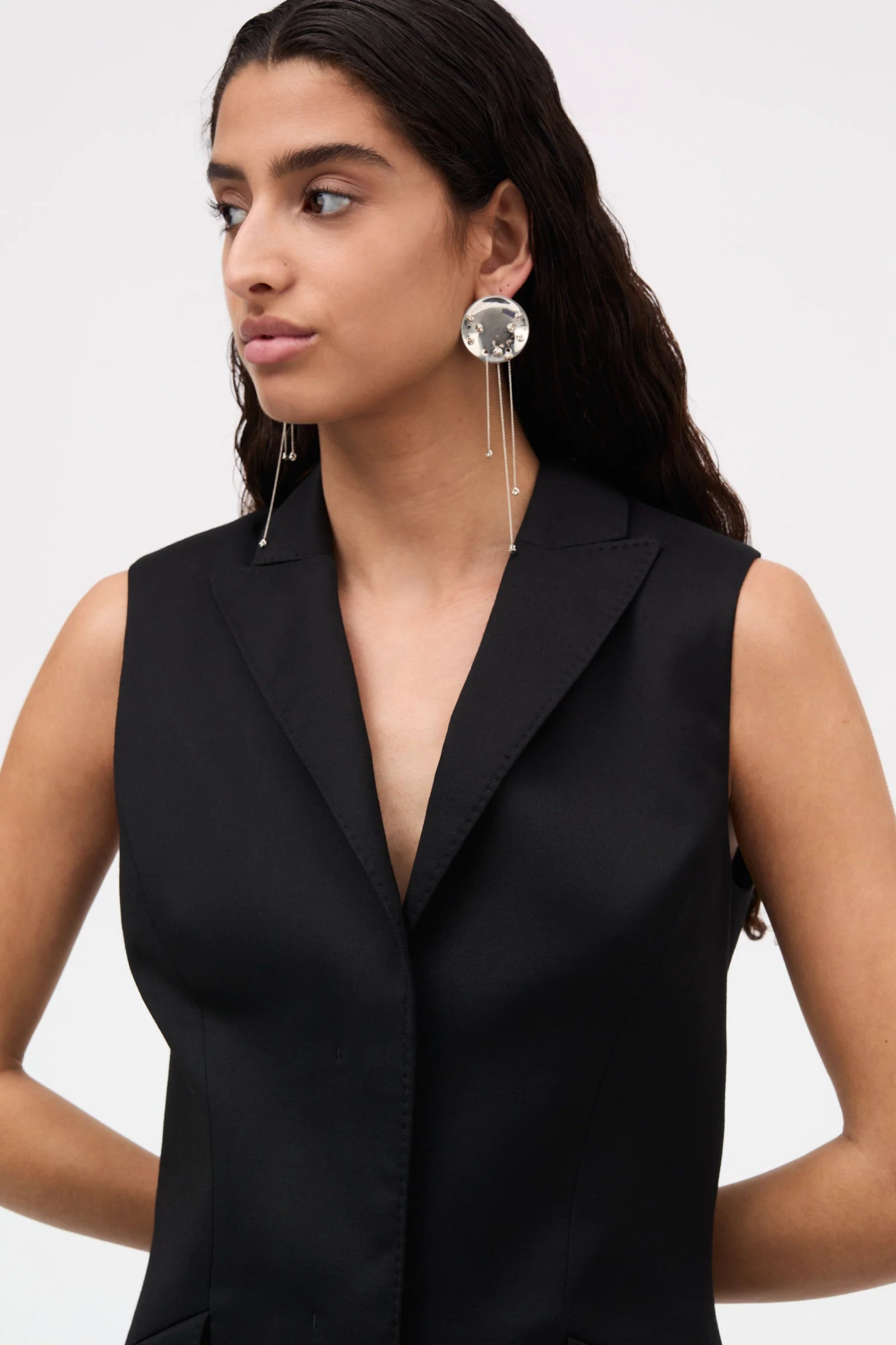 Dani Wool Vest Top: Black