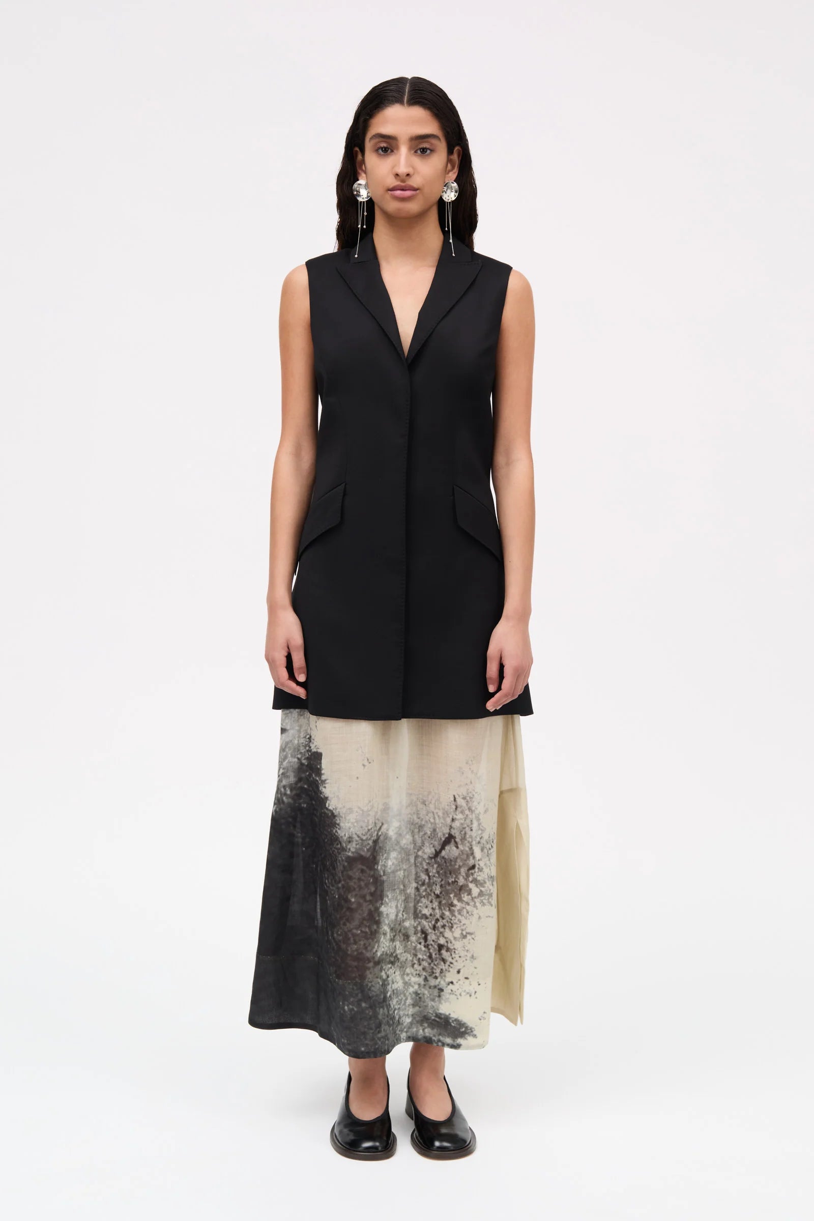 Dani Wool Vest Top: Black