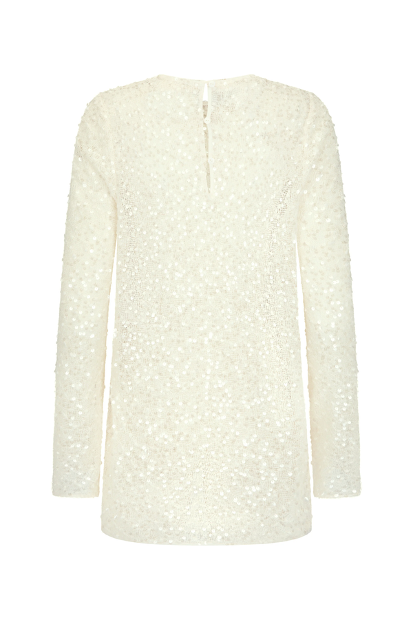 Eva Top Sequin Knit: Cream