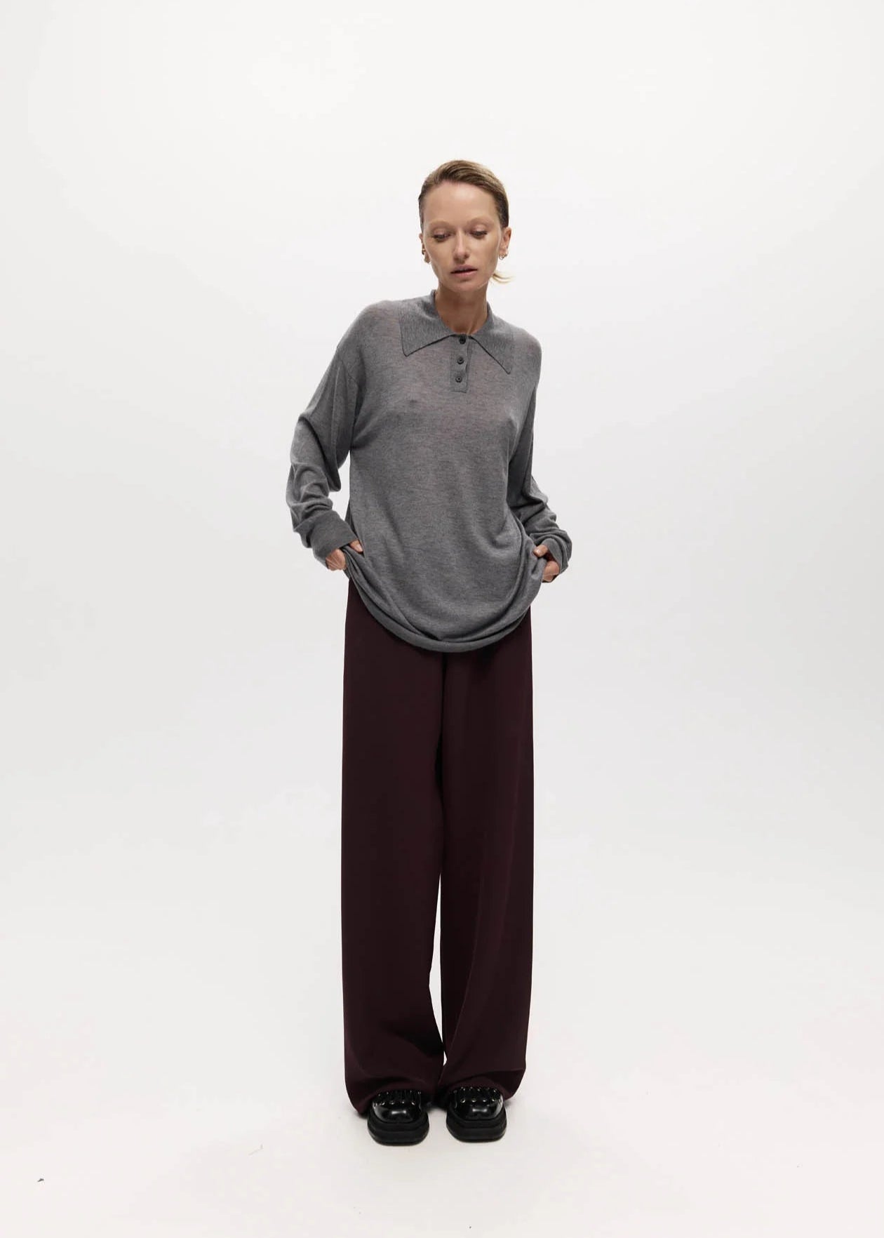 ORWELL KNIT POLO: GREY