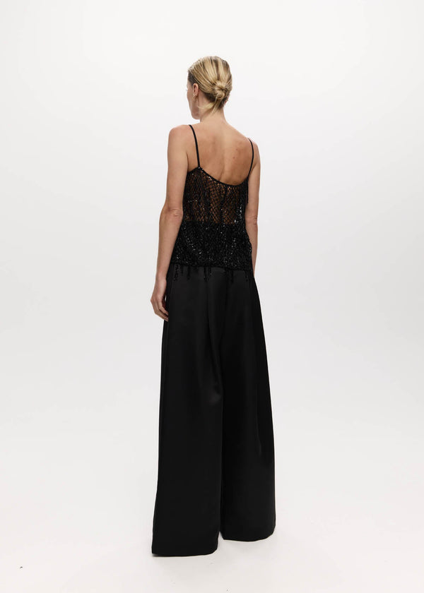 BEAD SINGLET TOP: BLACK
