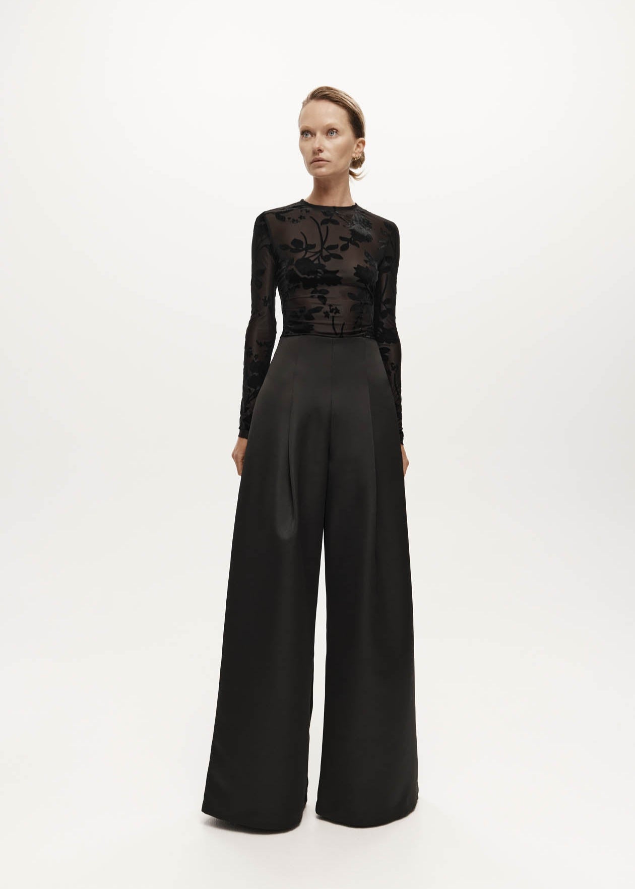 KENNEDY TROUSER: BLACK SATIN