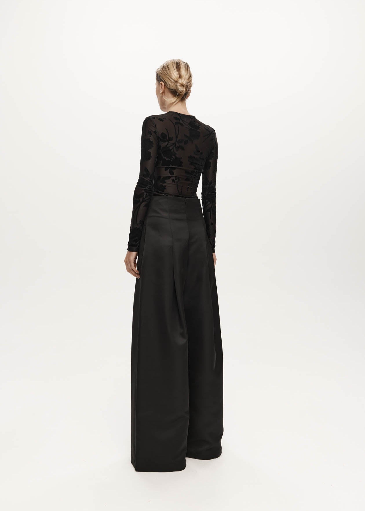 KENNEDY TROUSER: BLACK SATIN