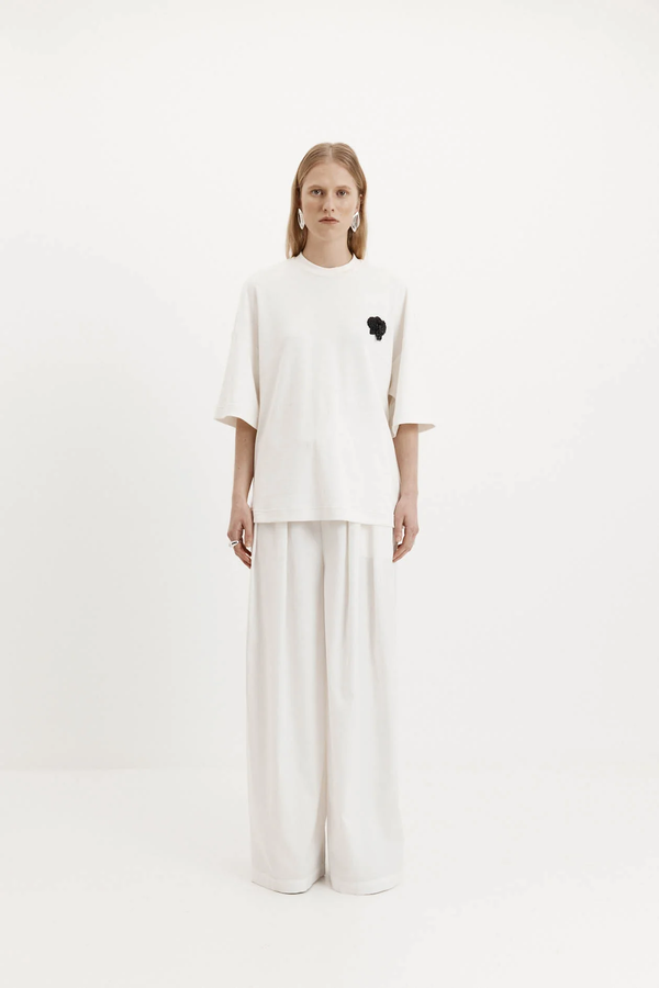 Beaded Orchid T-Shirt Cotton: White