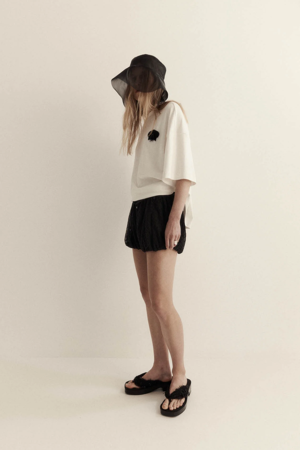 Beaded Orchid T-Shirt Cotton: White