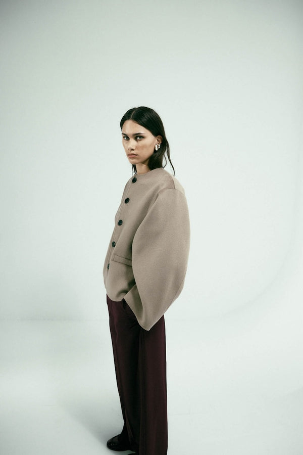 ANGELO JACKET: TAUPE