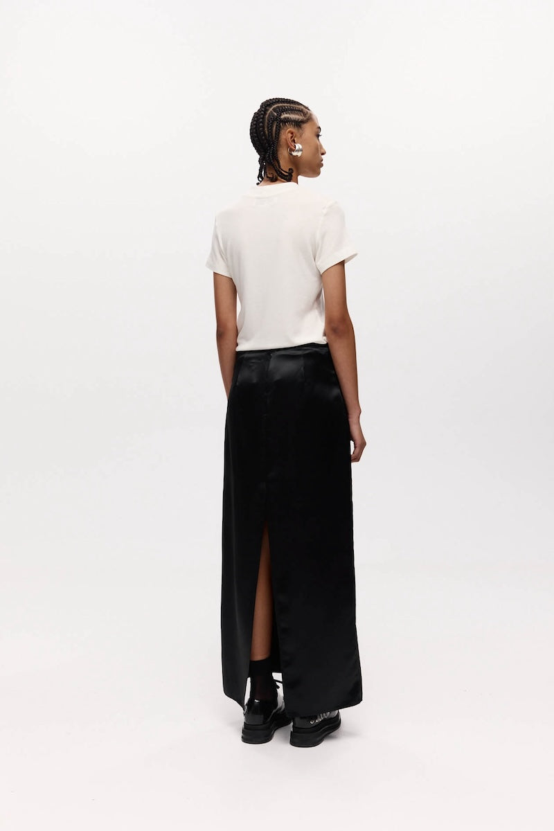 TILDA SKIRT: BLACK SATIN