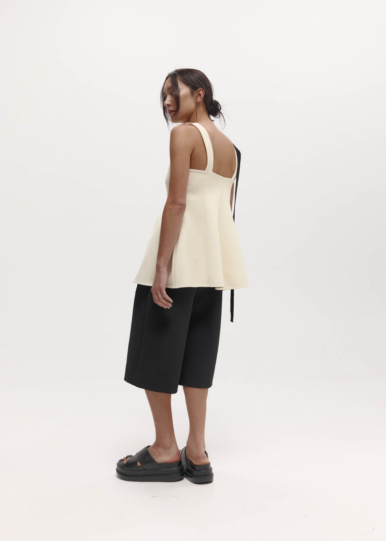 Lucinda Top: Bone Bonded Suiting