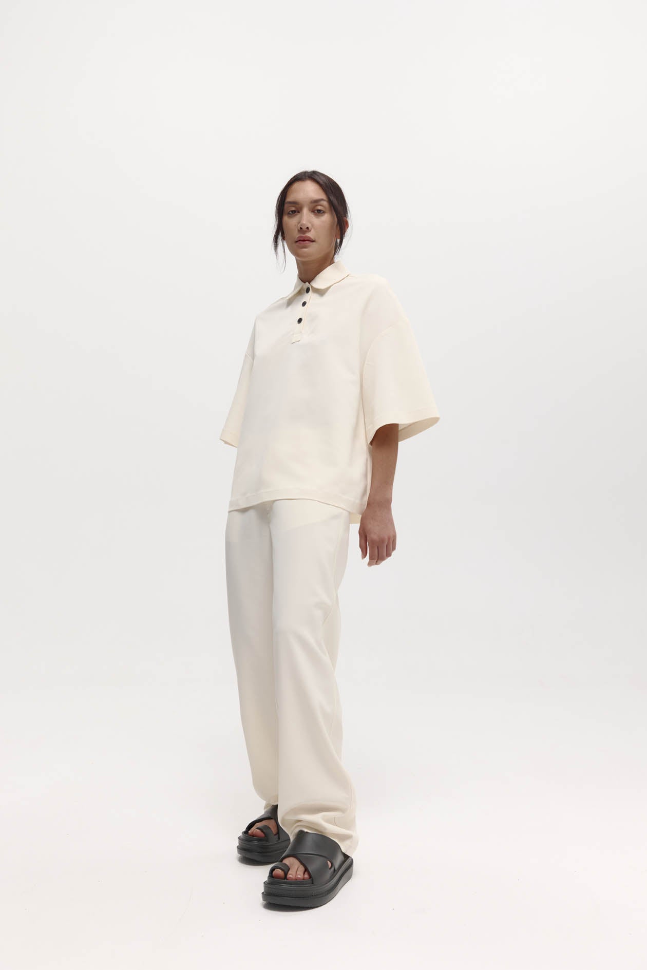 Short Sleeve Orwell Polo: Cream Sorona