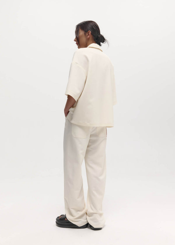 Short Sleeve Orwell Polo: Cream Sorona