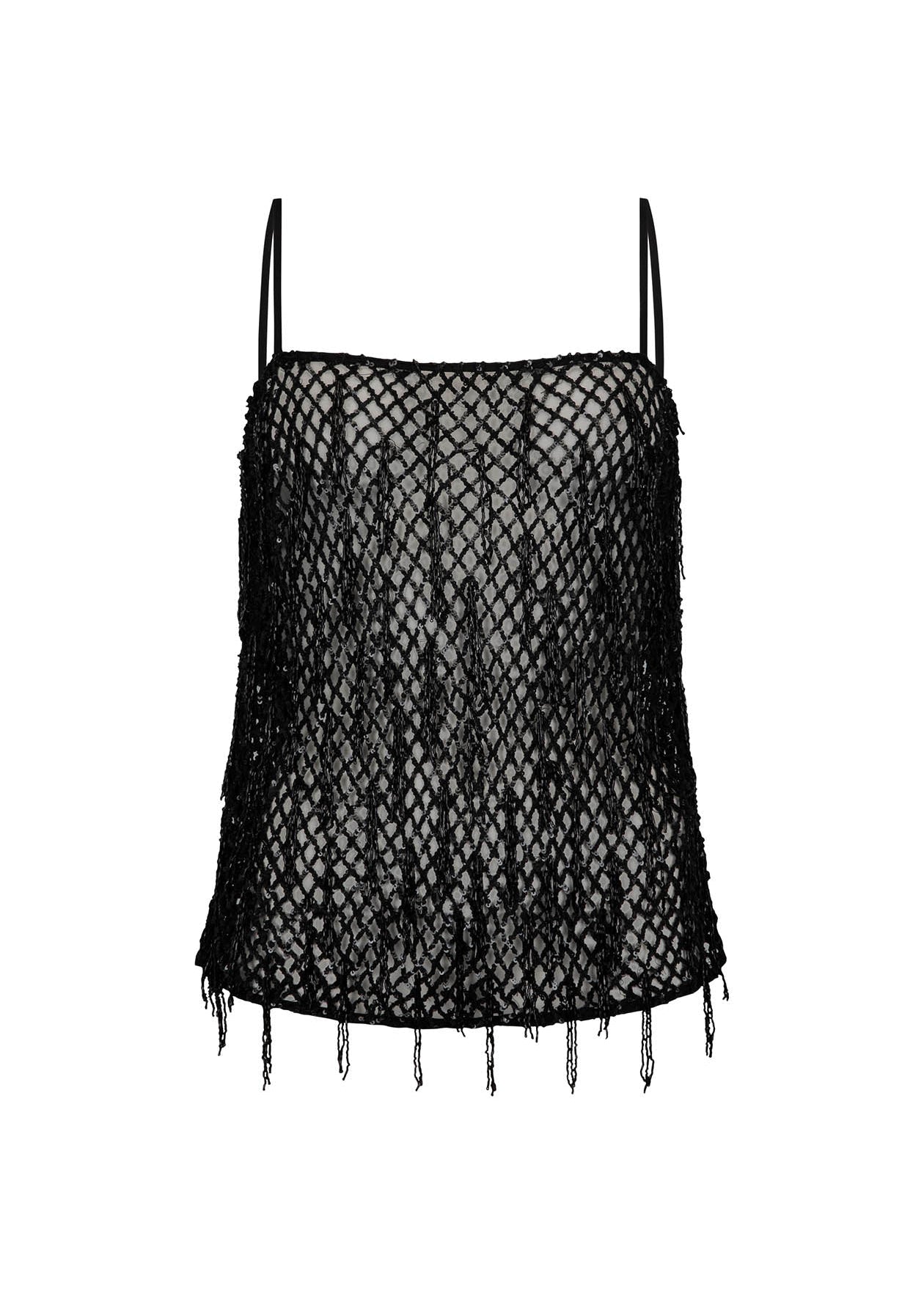 BEAD SINGLET TOP: BLACK