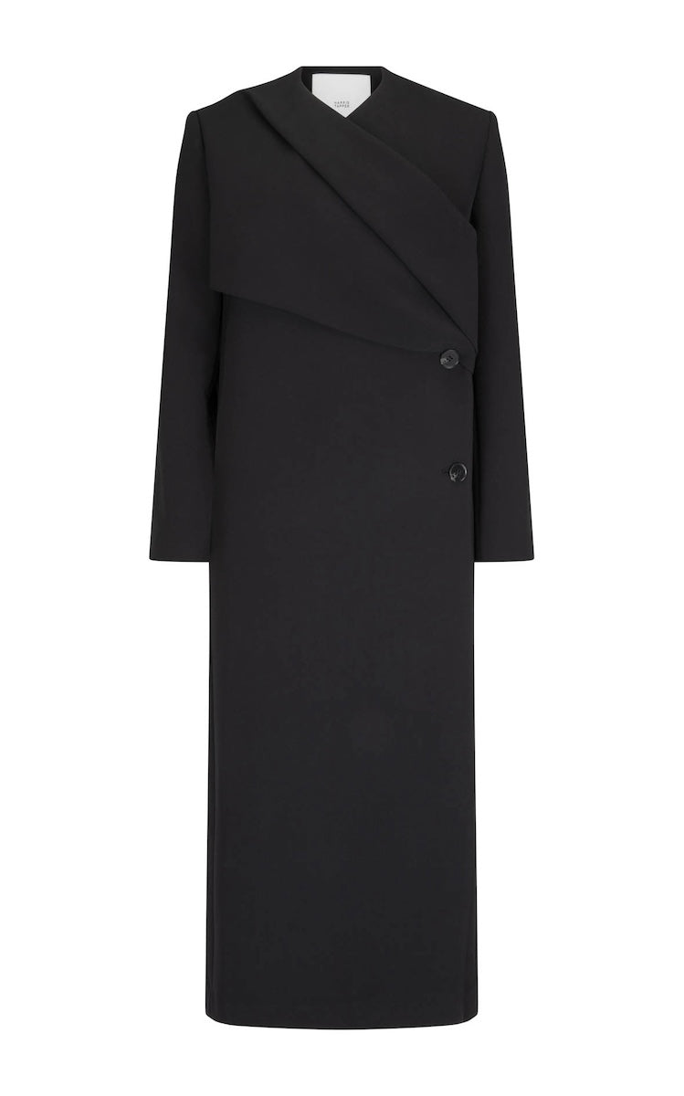 ROAN WRAP COAT: BLACK