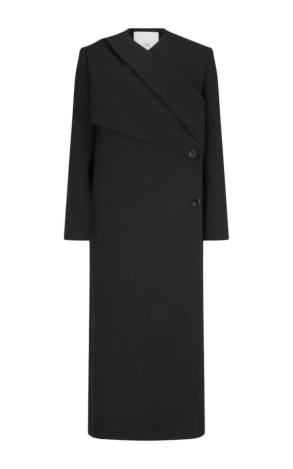 ROAN WRAP COAT: BLACK
