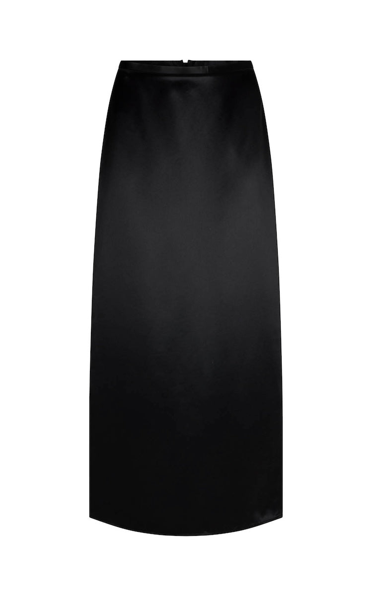 TILDA SKIRT: BLACK SATIN