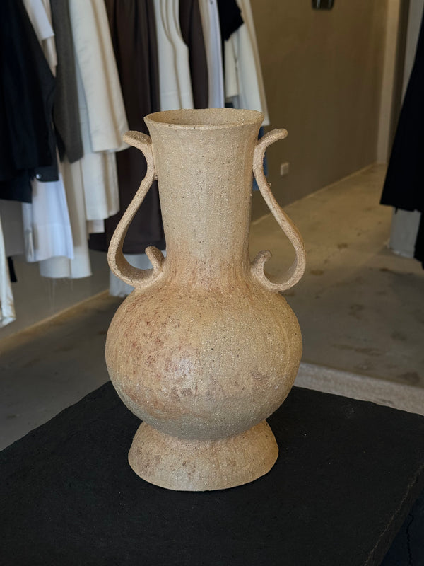 Medium Drop Vase with Handles: Sand