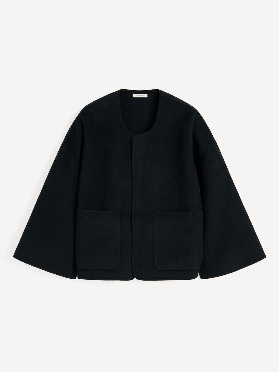 JACQUIE WOOL COAT: BLACK