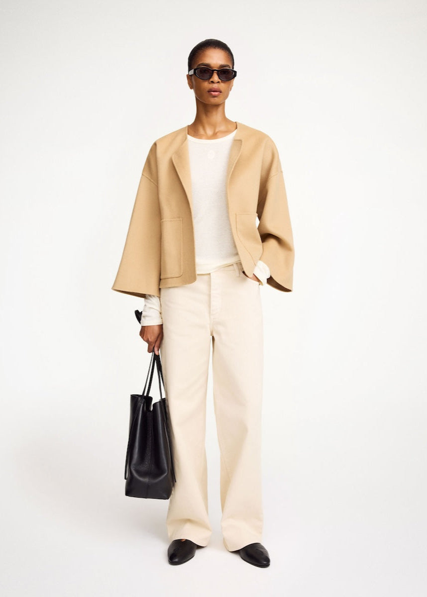 JACQUIE WOOL COAT: DARK SAND