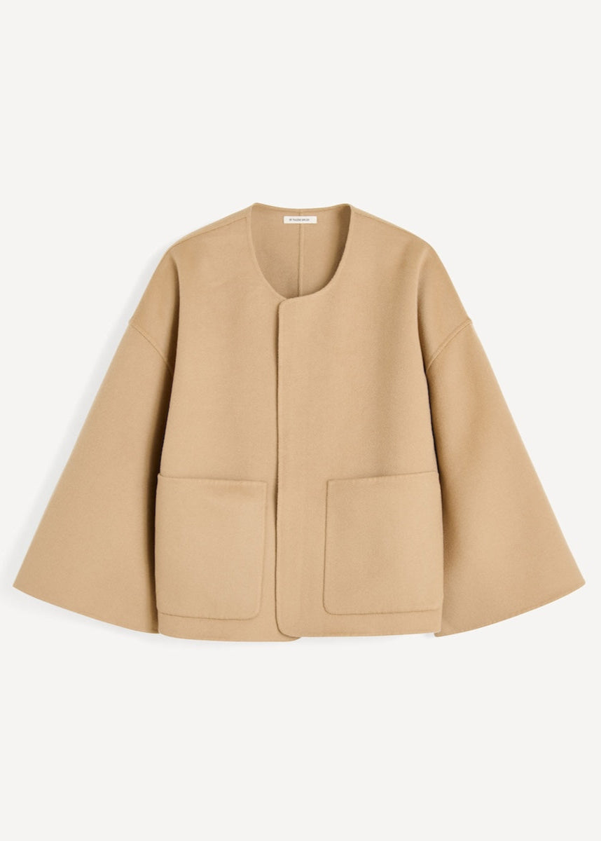 JACQUIE WOOL COAT: DARK SAND