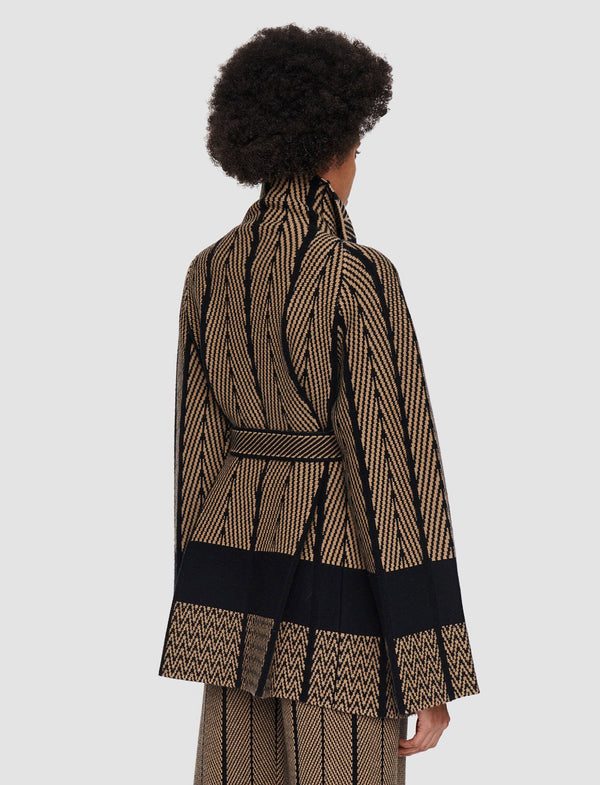 Chevron Jacquard Knitted Jacket