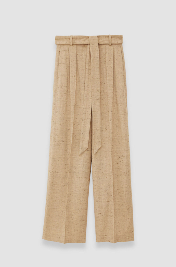 ATLAS SPECKLED SILK LINEN TROUSER: SESAME