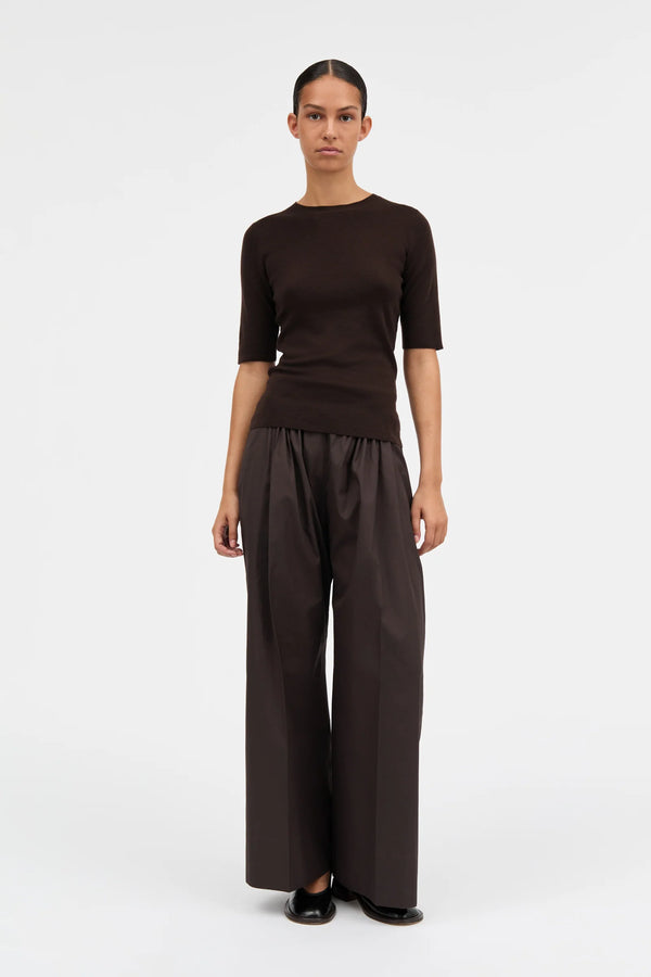 Kamina Merino T-Shirt Knit: Dark Brown