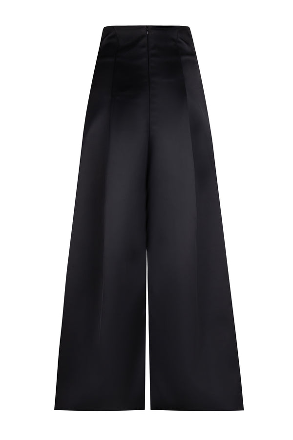KENNEDY TROUSER: BLACK SATIN