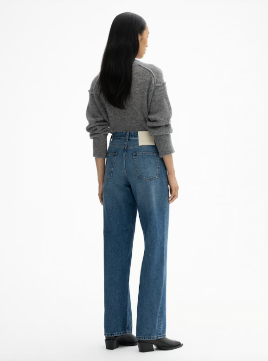 WIDE LEG DENIM: DARK BLUE