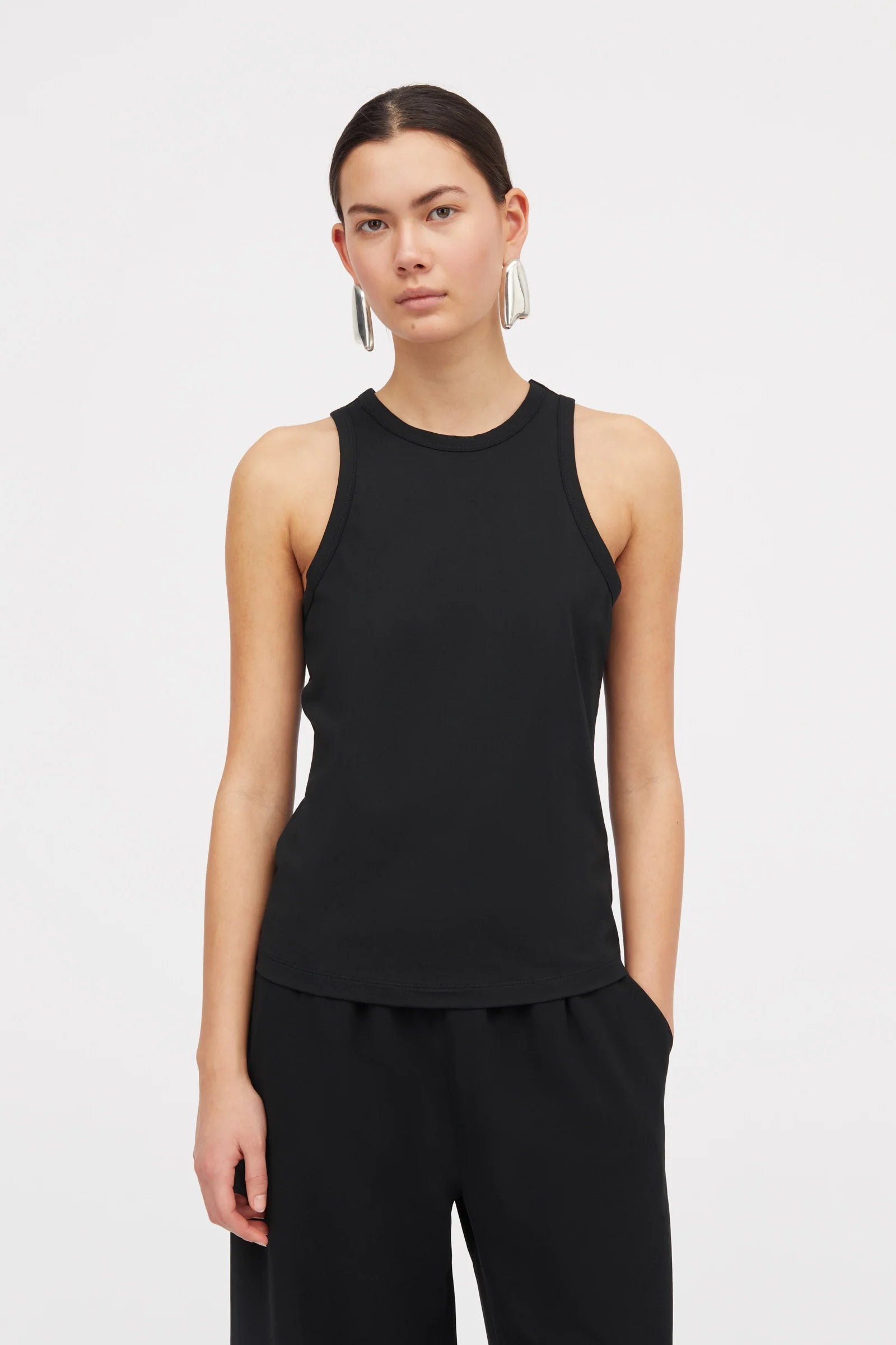 Lea Cotton Jersey Tank: Black