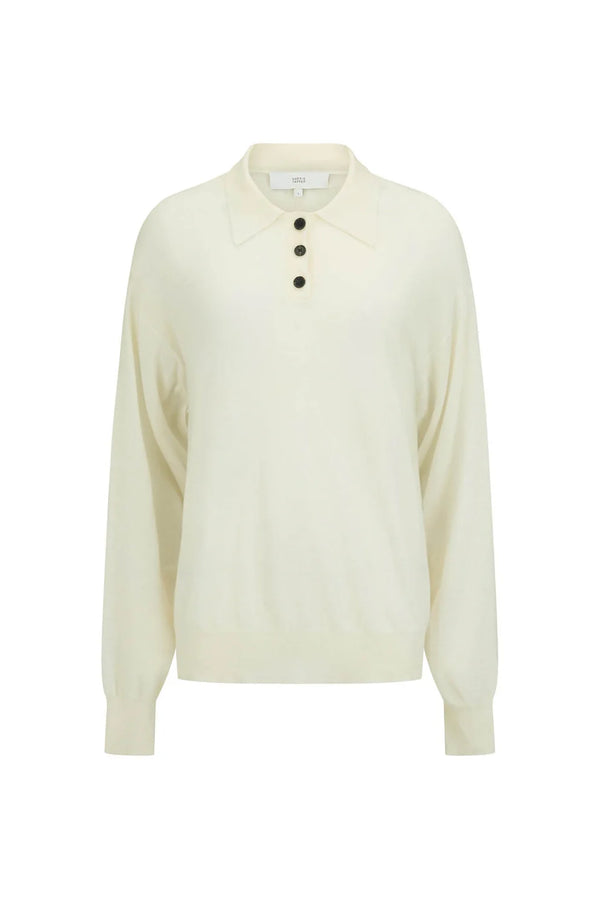 Long Sleeve Orwell Polo: Cream