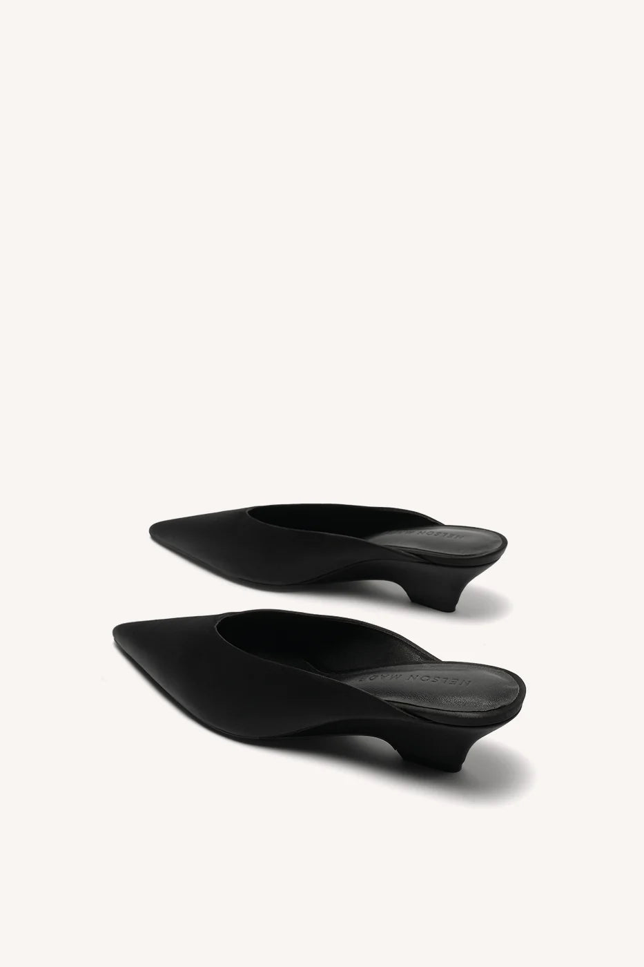 Mina Mule: Black Satin