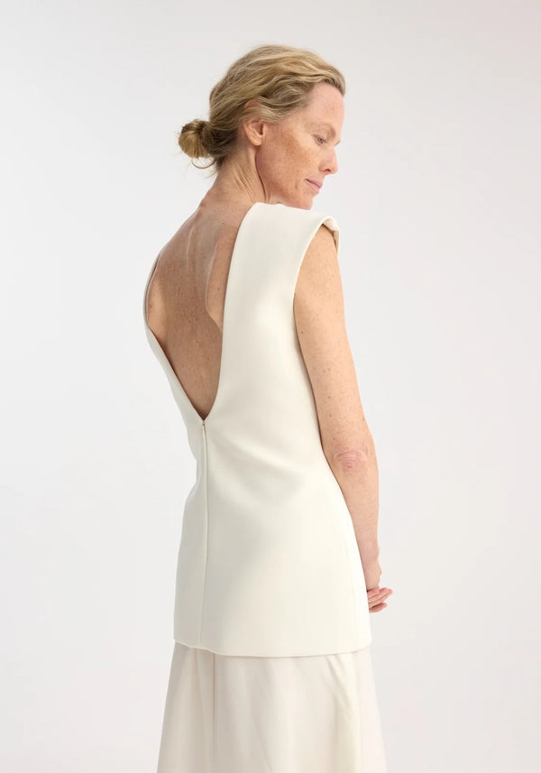 OPEN BACK DRESS: CREAM