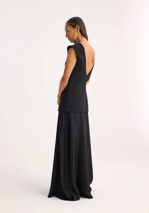 OPEN BACK DRESS: BLACK